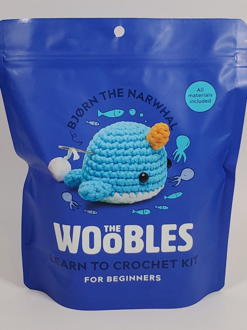 The Woobles Bjorn the Narwhal Learn to Crochet Kit for Beginners New & Sealed